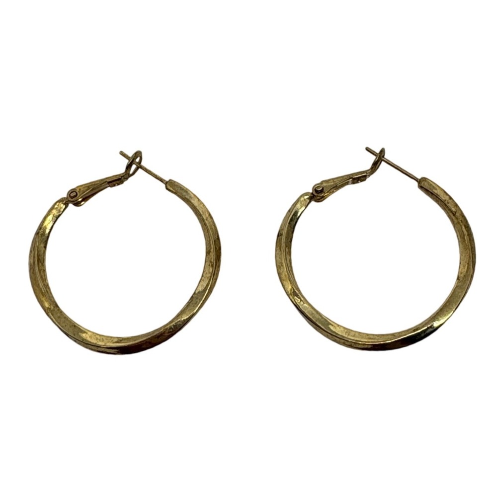 Y2K Gold Tone Hoop Earrings Women's Jewelry Classic Everyday Minimalist Style